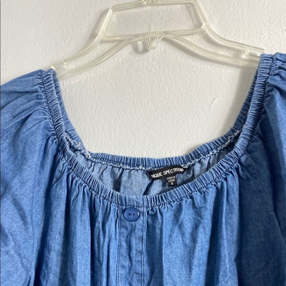 Blue Puff Sleeve Blouse with Embellished Details unique spectrum - Picture 6 of 7